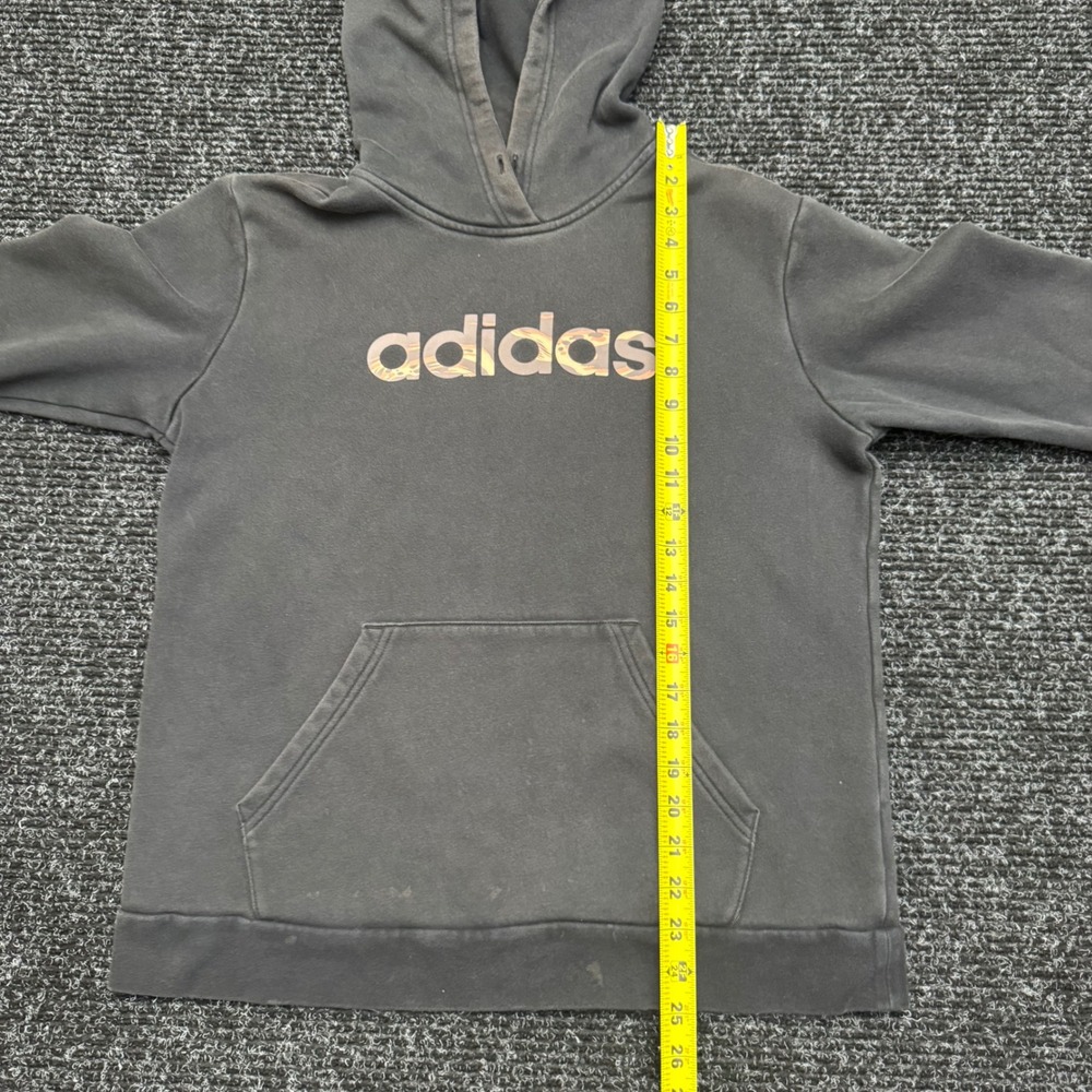 Adidas Pullover Hoodie Faded Black Camo Logo Graphic Sweatshirt Mens Medium - Picture 3 of 13